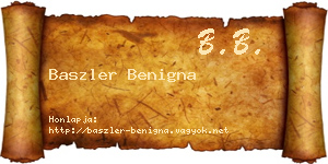 Baszler Benigna névjegykártya